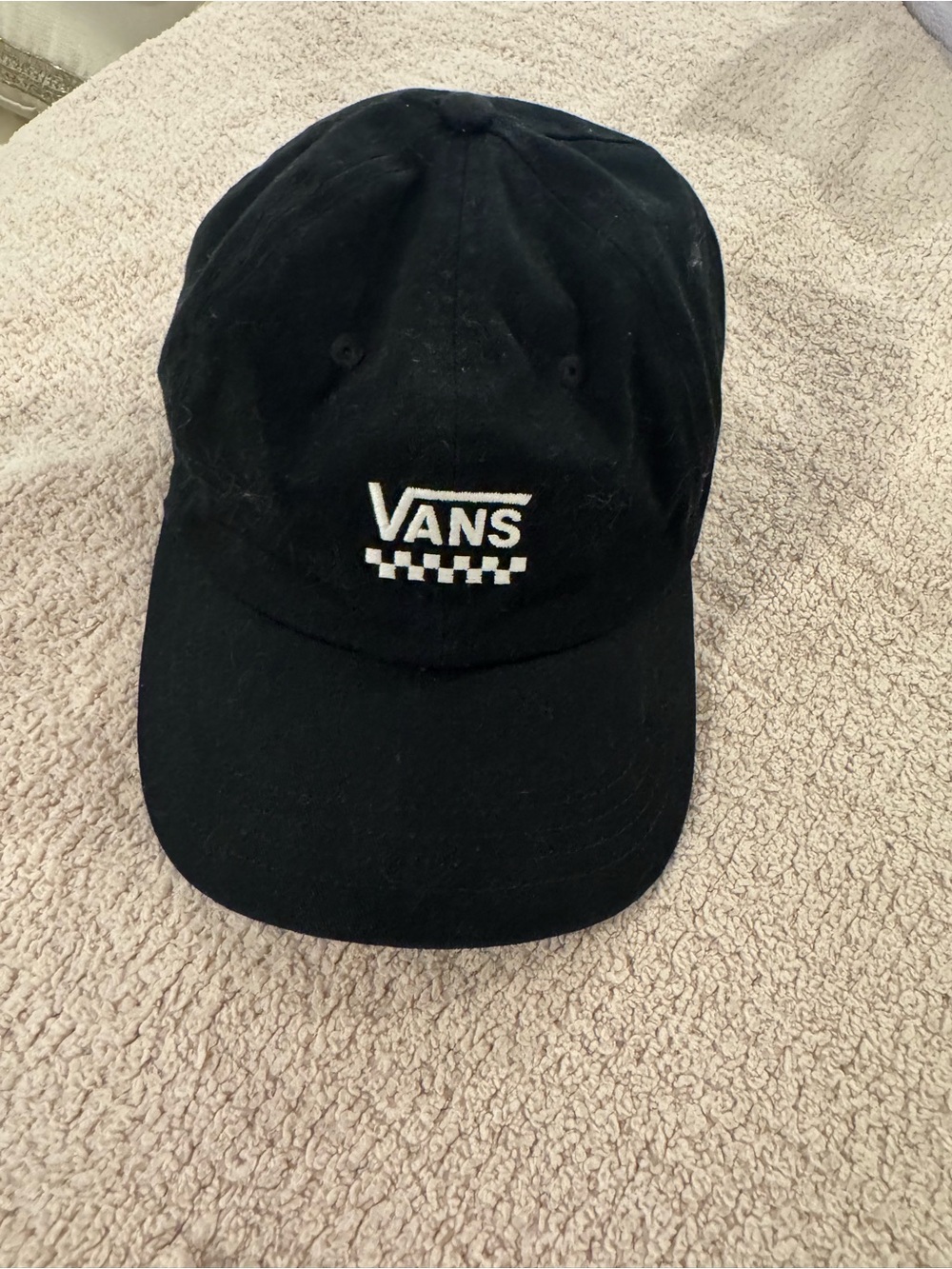 Vans Black Cap with White Checker Logo